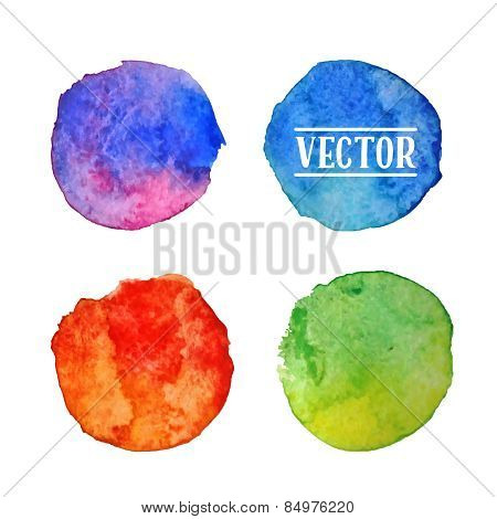 Watercolor circles  stains set