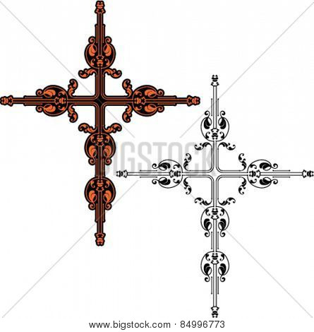 Christian Cross Design Vector Art