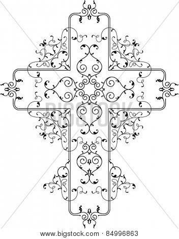 Christian Cross Design Vector Art