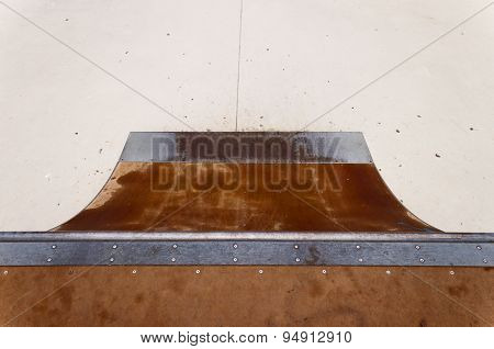 Quarter Pipe In Skate-park.