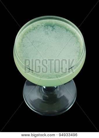 Green Ghost cocktail isolated on black background