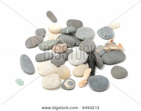 Steine und Muscheln