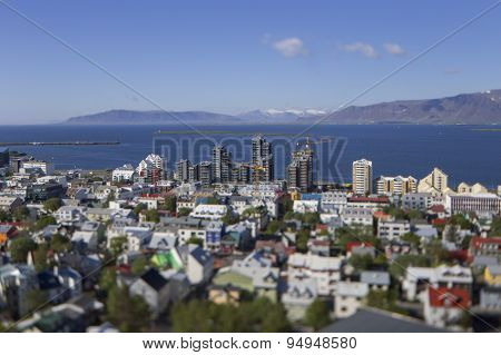 Aerial View Of Reykjavik, Construction Of Tall Buildings In June 2015