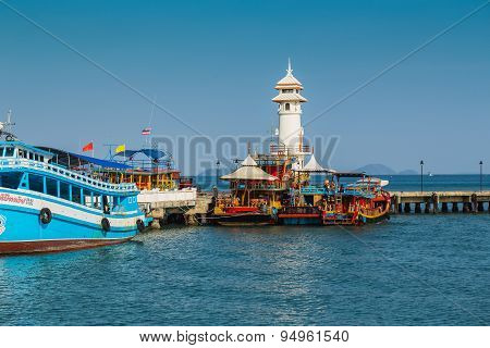 Lighthouse On A Bang Bao Pier On Koh Chang Island