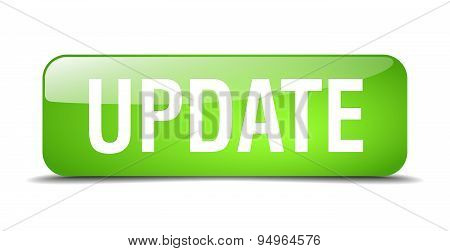 Update Green Square 3D Realistic Isolated Web Button