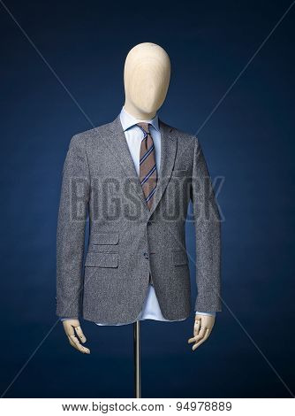 Mens Jacket Isolated On A Blue Background