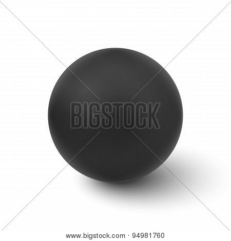 Vector black ball isolated on white background