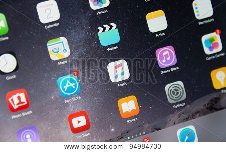 Apple Ipad Screen Display With  Apple Music Application