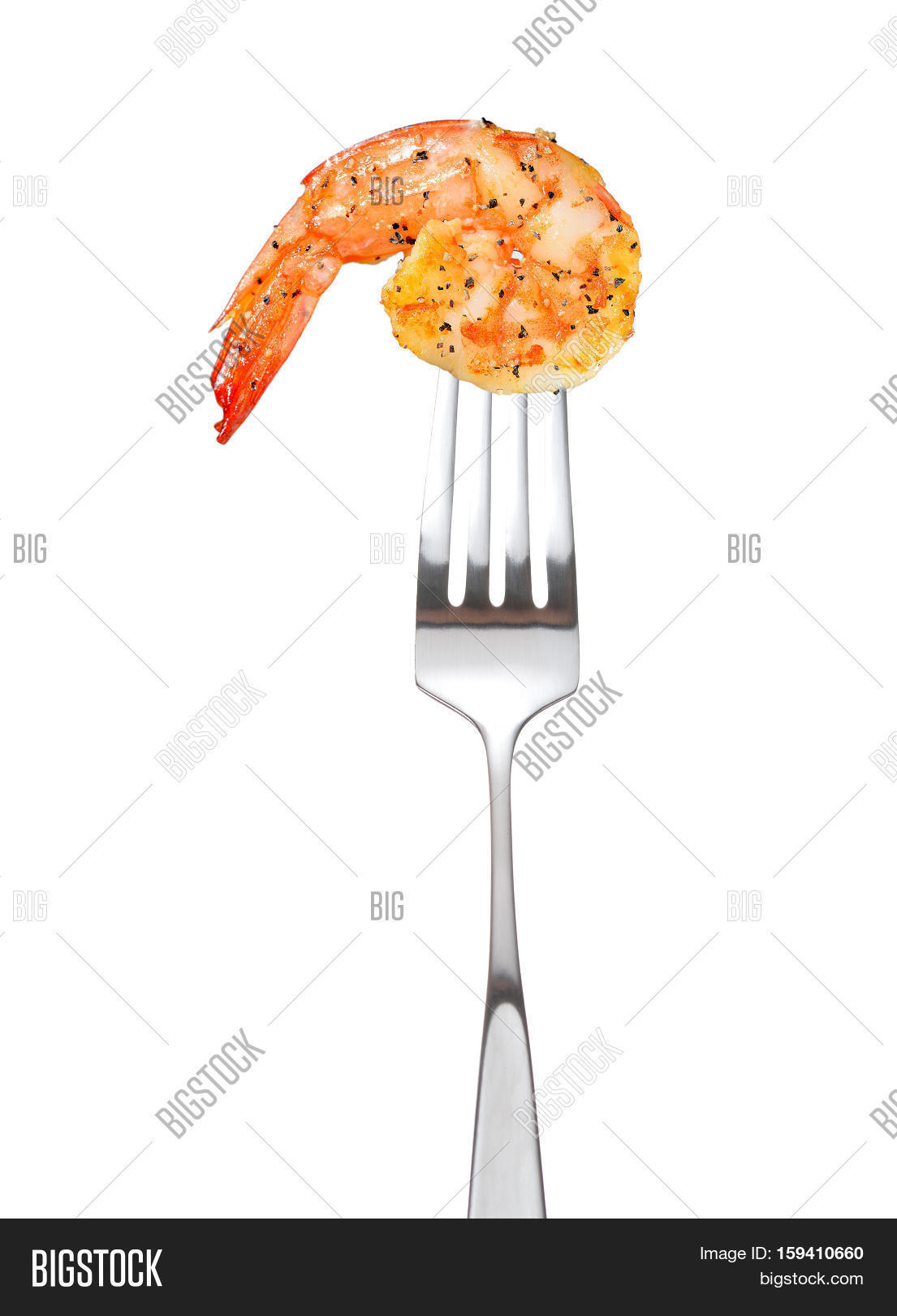 Cooked Shrimp On Fork Image & Photo (Free Trial) Bigstock