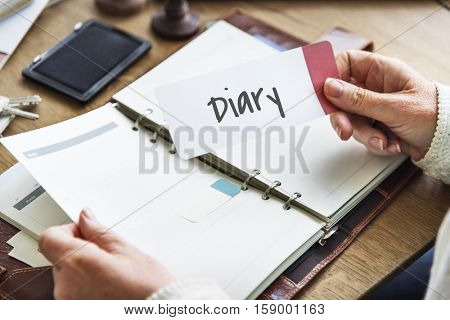 Diary Daily Record Journal Daybook Memoir Concept