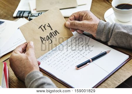 Time to Renew Try Again Restart Motivation Never Give Up Concept