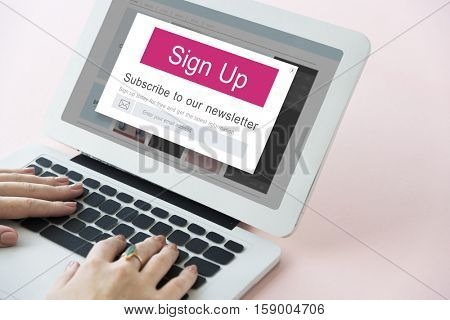 Join Us Register Newsletter Concept