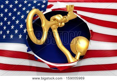 The Original 3D Character Illustration With The Golden Key To Success