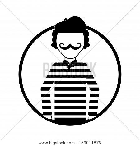 frenchman character cartoon icon vector illustration graphic design