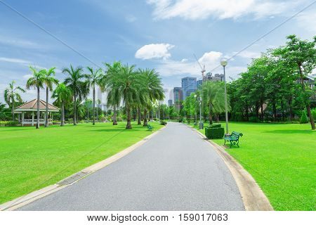 Road to the exercise at Chatuchak Park in Bangkok.
