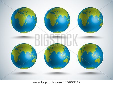 Vektor 3d Welt, 10 Grad-Drehung