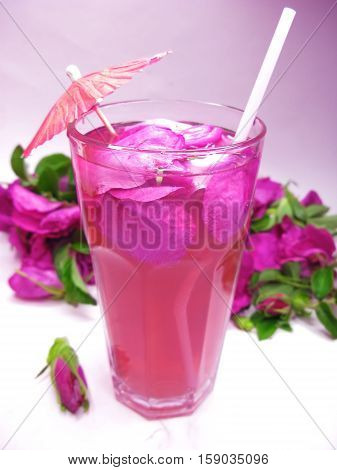 rose punch tea cocktail punch in cup