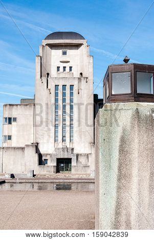 Abandoned radio Kootwijk building. Former Radio station in The Netherlands