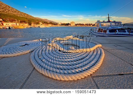 Boat Rope At Sunset View