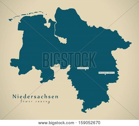 Modern Map - Niedersachsen DE Germany illustration