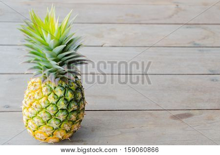 Pineapple colorful collection from the floor unappetizing.