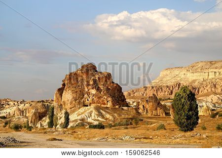Excellent photo Mountains from tuff in Cappadocia in Turkey