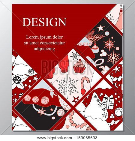 stock vector background. template for card cover poster. doodle christmas pattern