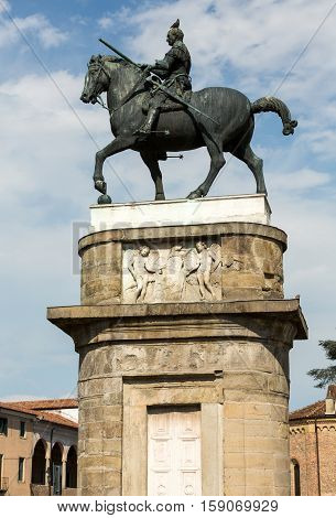PADUA, ITALY - MAY 3, 2016: Equestrian statue of Gattamelata in Padua Italy