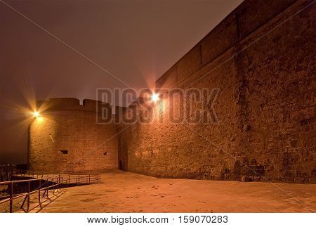 Saint-malo At Night-- Is A Walled Port City In Brittany In Northwestern France On The English Channe