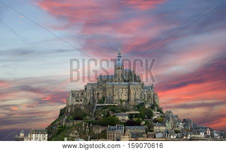 Mont Saint-michel, Normandy, France--one Of The Most Visited Tourist Sites In France. Designated As
