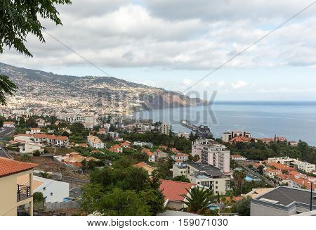 Panoramic view of Funchal on Madeira Island. Portugal