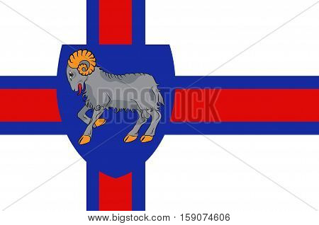 Flag of Faroe Islands is an island country of Denmark Kingdom.