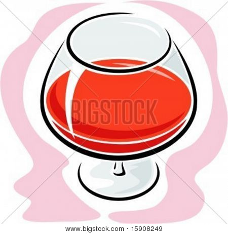 Glas mit wine.vector illustration