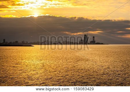 Beautiful Sea Landscape In Ajaria, Georgia. View On Batumi City - 24.11.2016