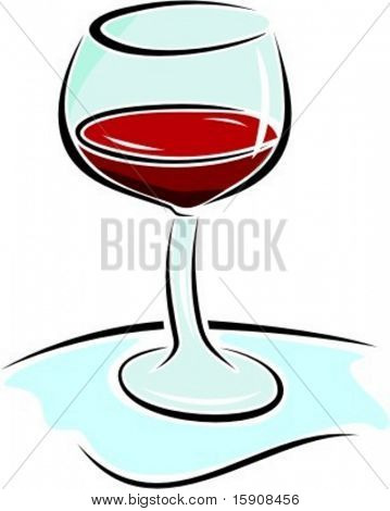 Glas Wein.Vektor-illustration