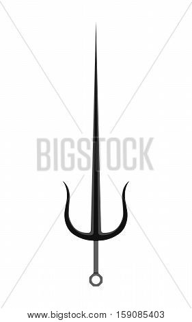 Japanese Sai. Samurai Isolated Weapons. Vector Illustration.