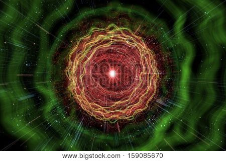 Universe black hole tunnel space background 3D Illustration