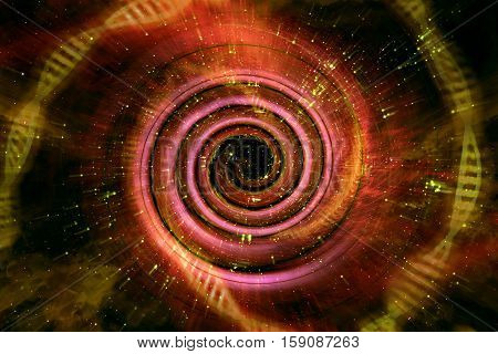 Universe black hole tunnel space background 3D Illustration