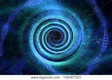 Universe black hole tunnel space background 3D Illustration