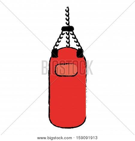 drawing red punching bag training gym icon vector illustration eps 10