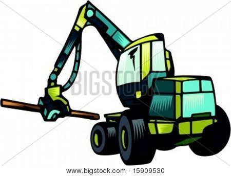 Illustration de Knuckleboom Loader.Vector