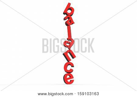 text perfect balance white background 3d illustration