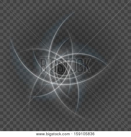 Smooth Light Gray Lines On Transparency Background Vector Illustration.