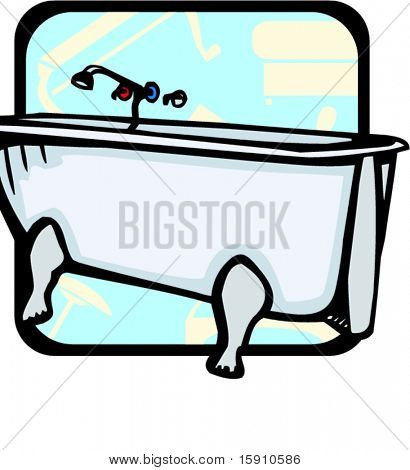 Luxusní vana.Barvy PANTONE.Vektorové ilustrace