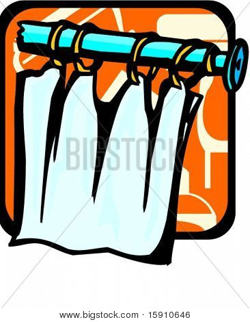 Bathroom curtain.Pantone colors.Vector illustration