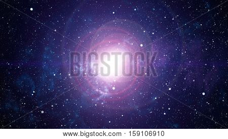 Deep space background with stardust and shining star. Milky way cosmic background. Star dust and pixie dust glitter space backdrop. Space stars and planet conceptual image.