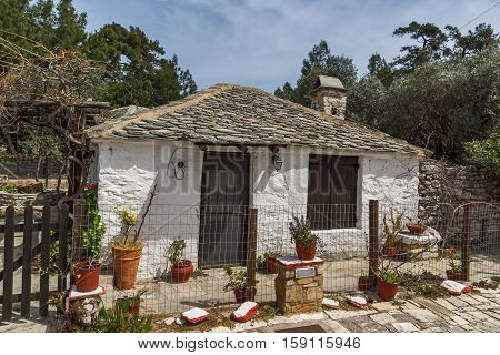 Old stone house in village of Aliki,Thassos island,  East Macedonia and Thrace, Greece