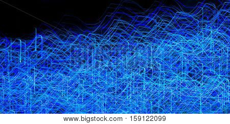 Abstract background made of Christmas lights with long exposure.