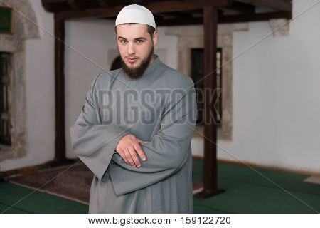 Muslim Man Is Praying In The Mosque