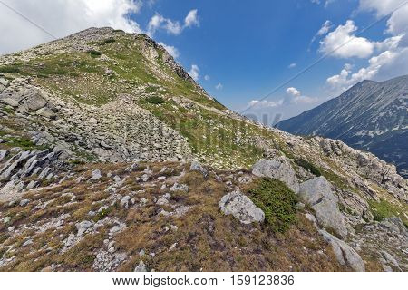Amazing Panorama from Banderitsa pass to Muratov peak,  Pirin Mountain, Bulgaria